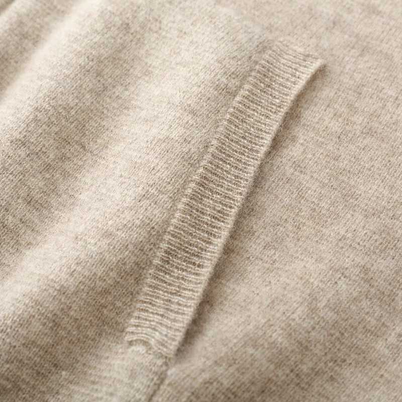 DjzDsm Mens Hooded Top With Zipper And Pocket Comfortable Knit Sweater 100% Merino Wool Sweater Wool Sweater Autumn and Winter X241228