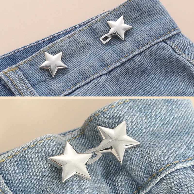 Mental Star Belt Adjustable Seamless Invisible Waistband Buckle Jeans Waist Tightening Tool Fashion Luxury Decoration Accessory W241228