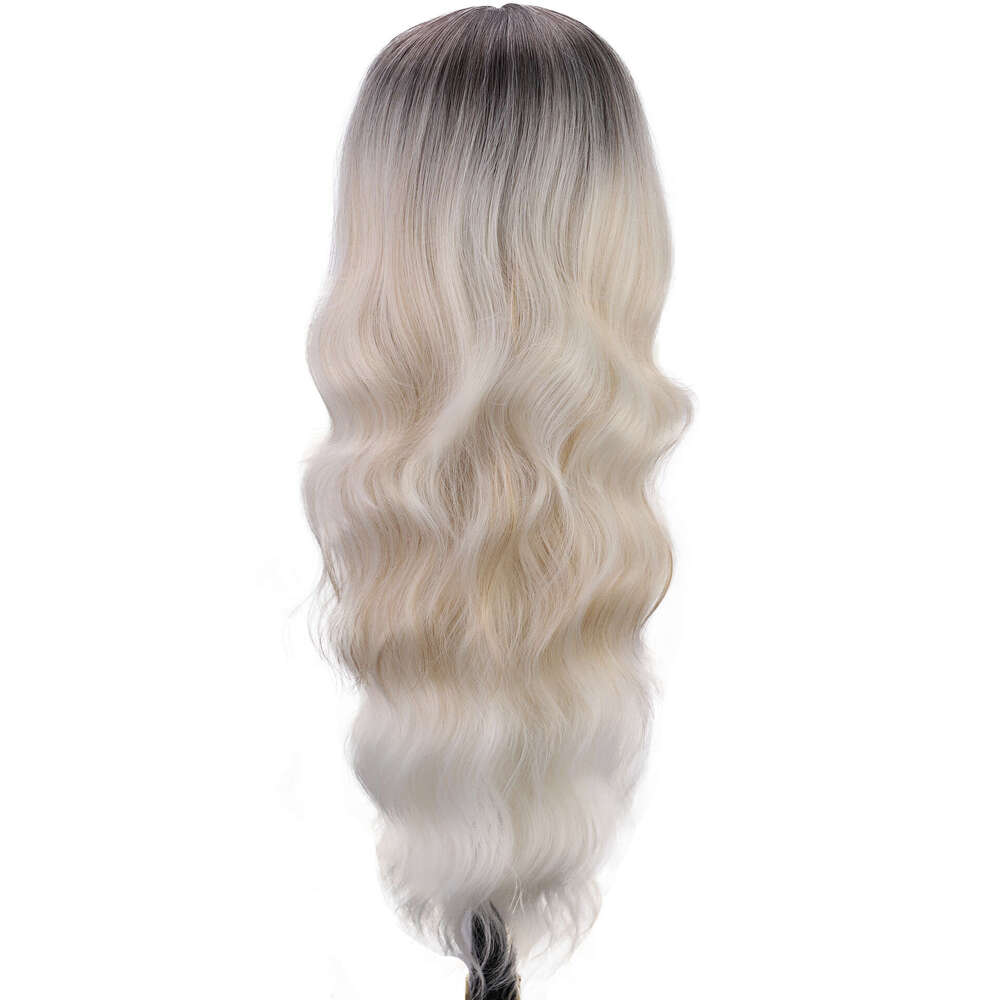 Chemical Fiber Women's Long Curly Hair With Gradually Changing Color In The Middle, Lace Wig Headband Wigs Kq1 Kq1