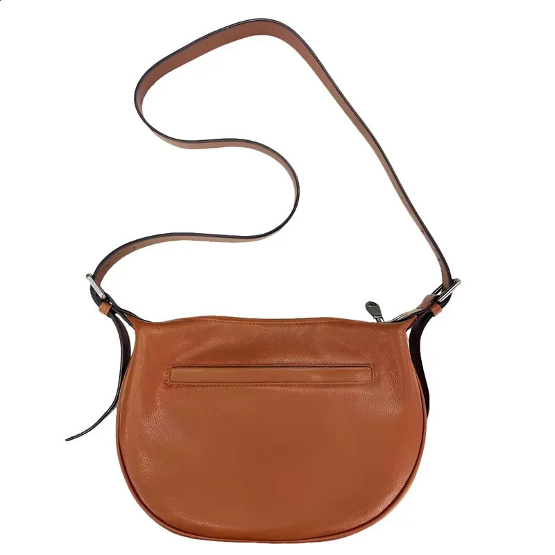 Womens Shoulder Saddle Bag Commuting Genuine Leather Handbag Solid Color Soft Cowhide Ladies Crossbody Lightweight Casual 241227