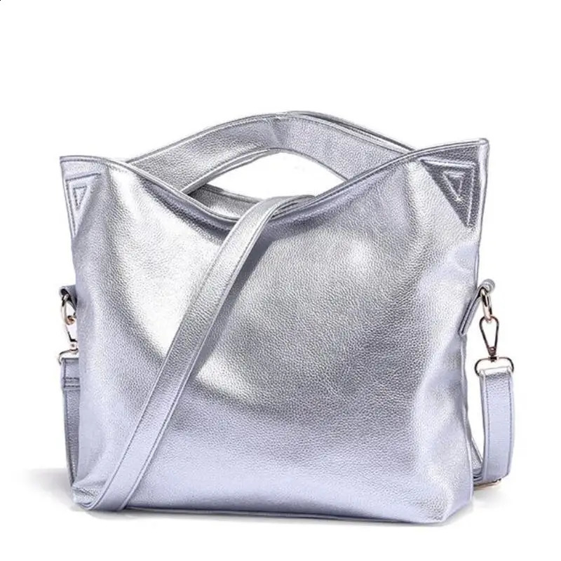 Bolsa Feminina Big Shoulder bags for women Fashion Silver Color Handbag Women Soft Leather Bag Large Messenger Bags 241227