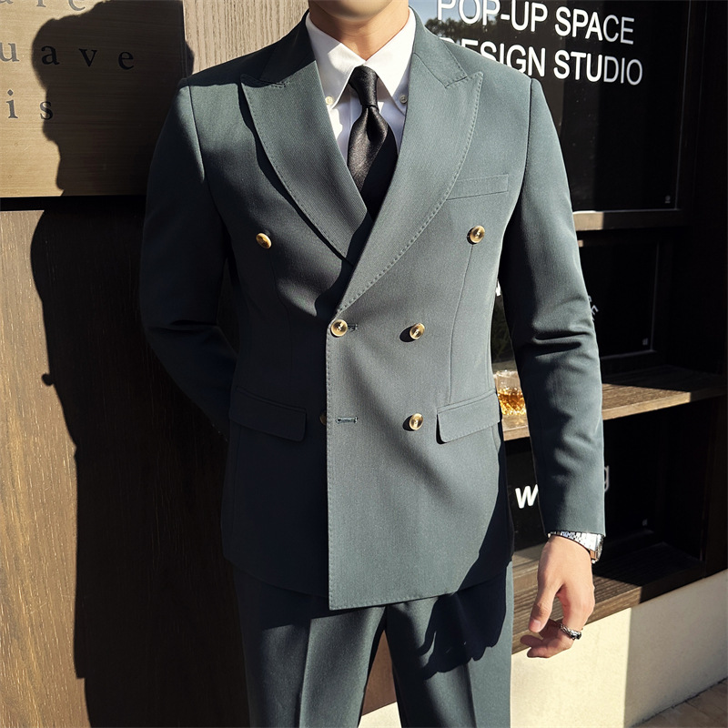 B1227Men's three-piece suits for wedding groom and groomsmen business casual formal wear Korean style