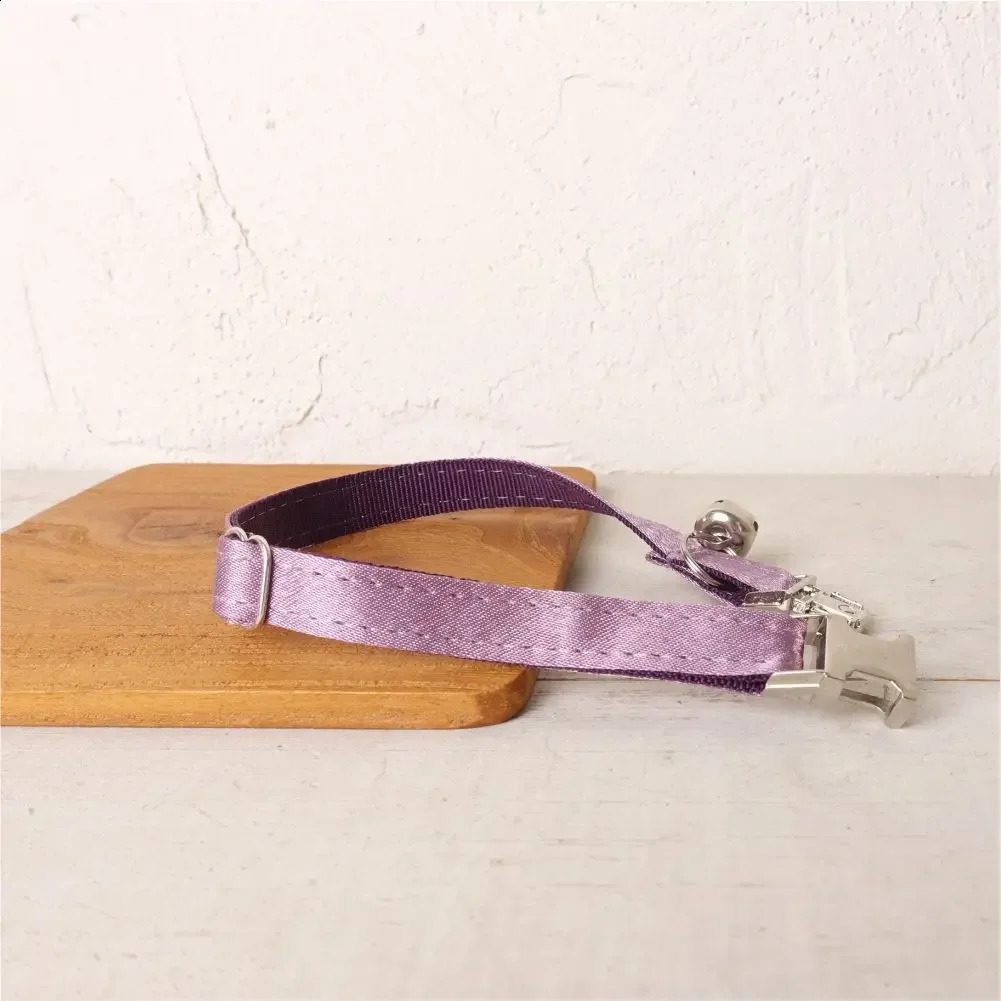 Personalized Cat Collar with Free Engraving Matching Pet LeashCustomzied Contacts Metal Buckle Shiny Purple Pet Collar 241227