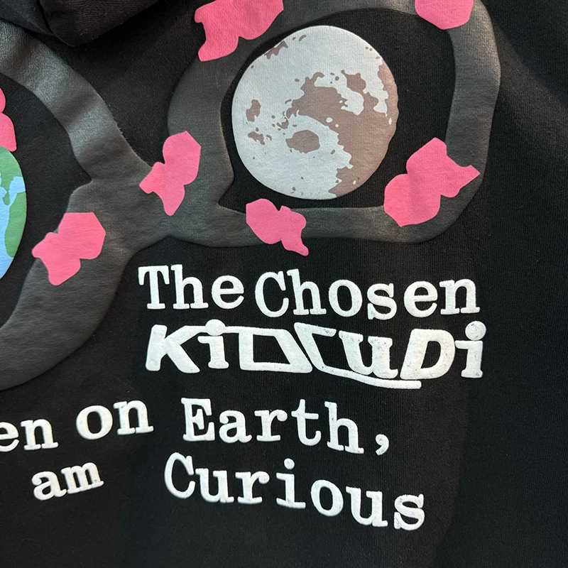 Puff Foam MOTM Letters Rainbow Connect Two People CPFM Hooded Hoodie Men Women Streetwear Sweatshirts Black Pullovers X241228