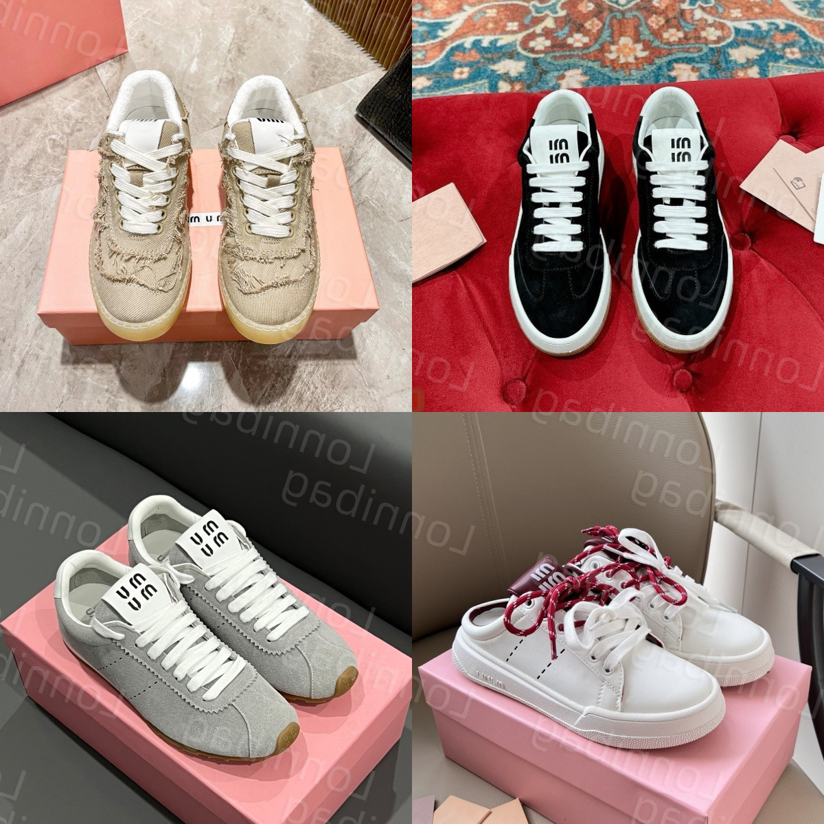 Fashion Womens Sneaker Designer Shoe Plume Suede Sneakers Luxury Nappa Casual Shoe Bleached Leather Sport Shoe Outdoor Flat Hike Mule Mens trainer Denim Tennis Shoe