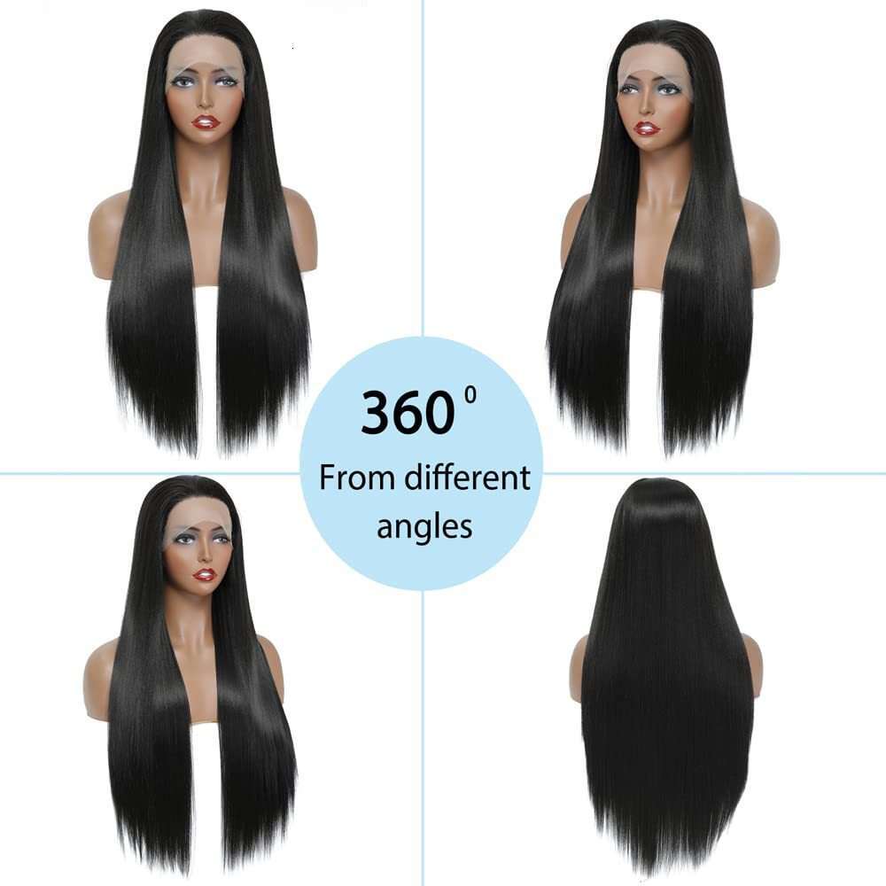 13 * 4T Split Front Long Straight Hair Chemical Fiber Headband Lace Wigs Kq2 Kq2