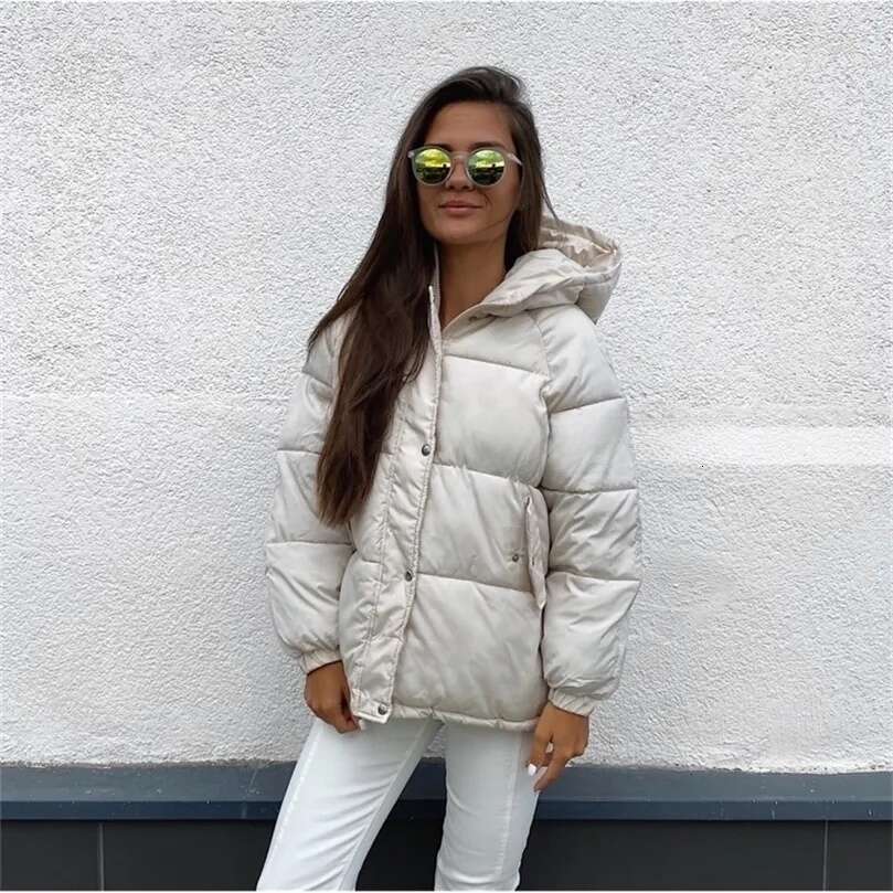 Short Oversize Parka Warm Thick Cotton Coat Loose Hooded Padded Women Winter Jacket Q1913 M7h 201127