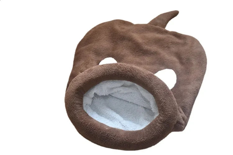 Warm Coral Fleece Cat Sleeping Bag Bed For Puppy Small Dog Pet Hairless Cat Mat Bed Kennel House Soft Warm Sleep Bed Pet Product 241225
