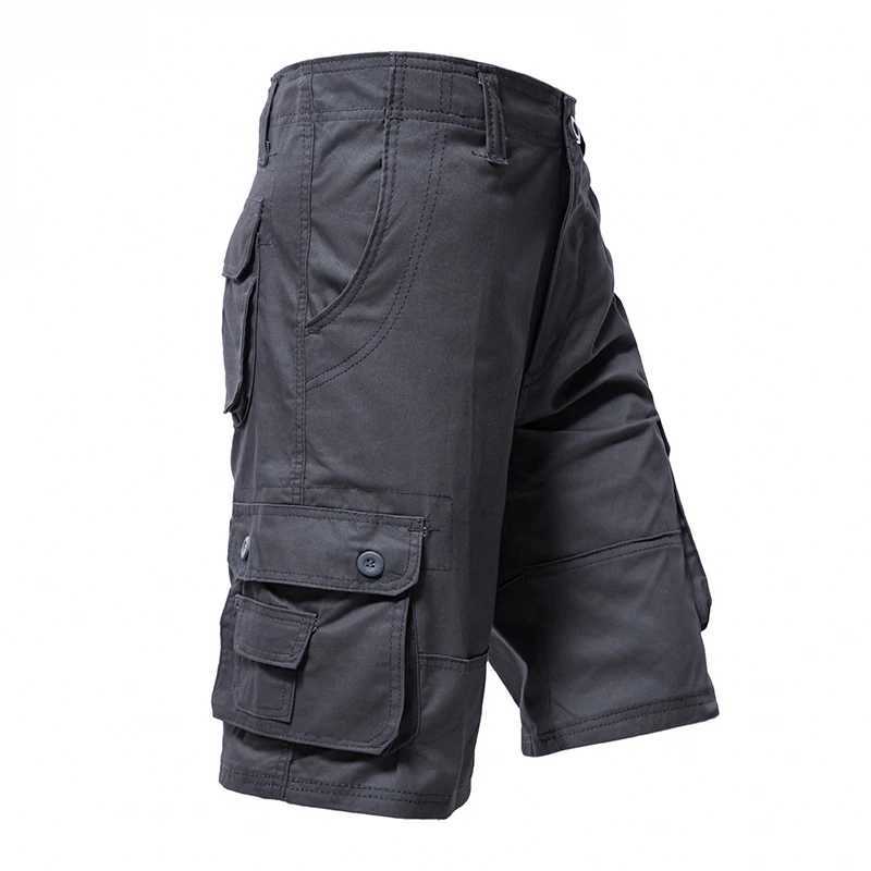 Mens Cargo Pants Knee Shorts Classic Summer Shorts Multiple Pockets Large Size Cotton Half Pants Khaki Army Green Shorts W250621