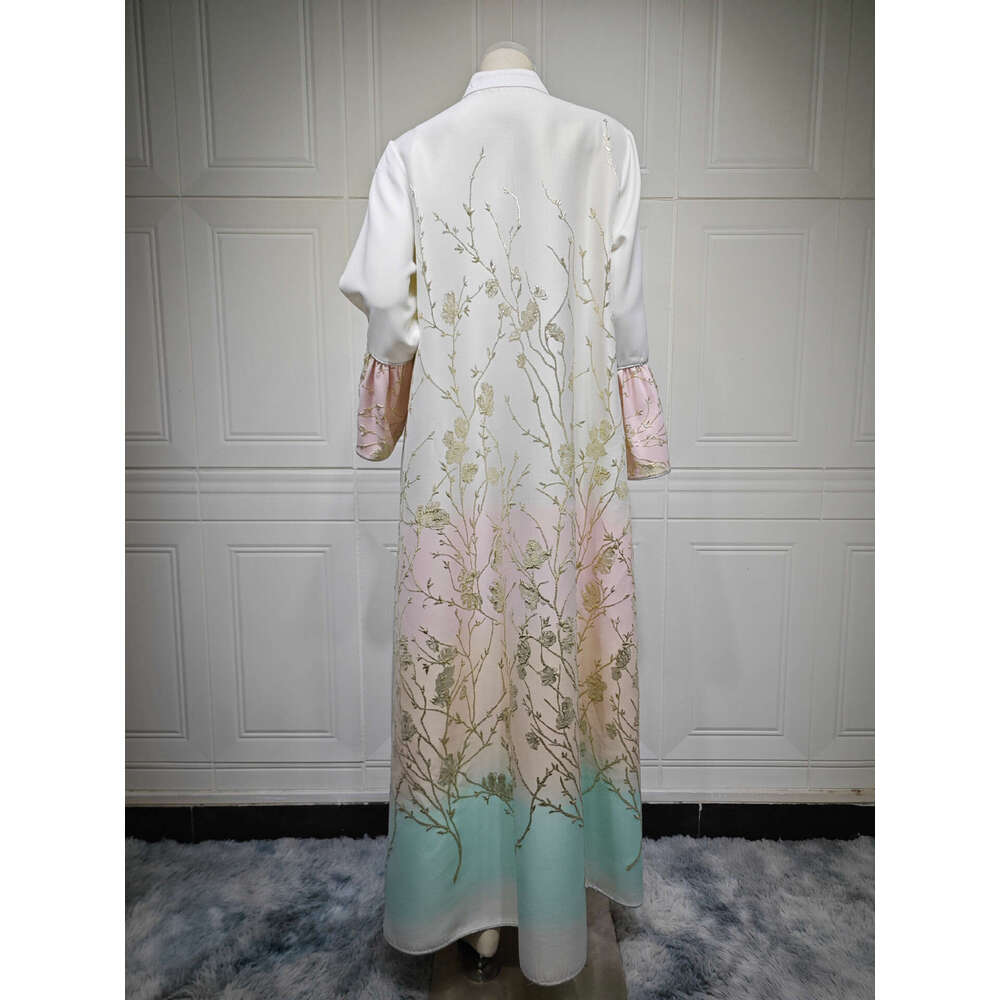 Muslim Dubai Fashion Jacquard Gradient Robe Women's Clothing