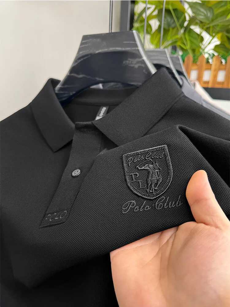 new fashionable short sleeved shirt shirt mens high-end brand embroidered T-shirt summer ice silk breaTHable casual top X241228