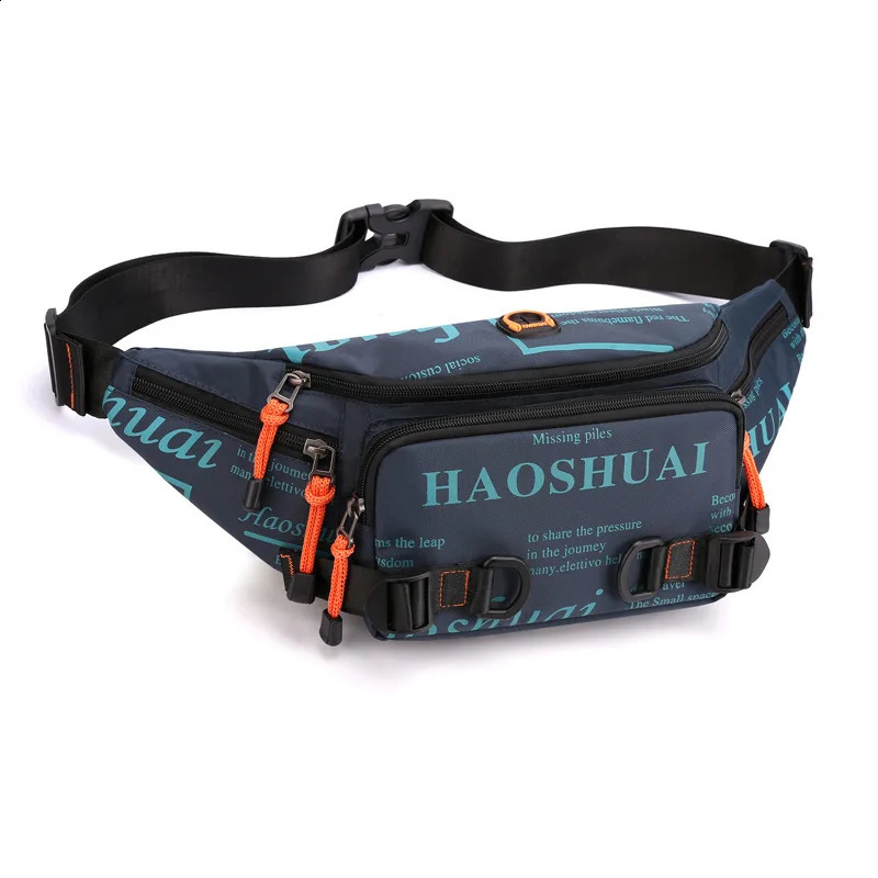 outdoor mens waist pack fashion casual chest bag cross-border waterproof nylon cloth diagonal multi-functional mens bag 241228