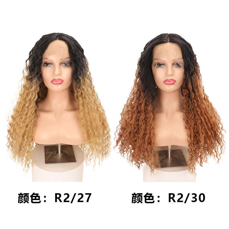 Wig With T-Shaped Front Lace 13 4 * 1 Top Dyed Corn Perm Synthetic Wig Kq2 Kq2