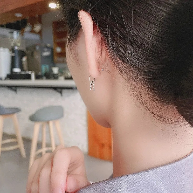 046FR ZFSILVER S925 Silver Korean Fashion Trendy Lovely Creatived Smart Fish Earring Charms Jewelry Girls Women Match-all 241226