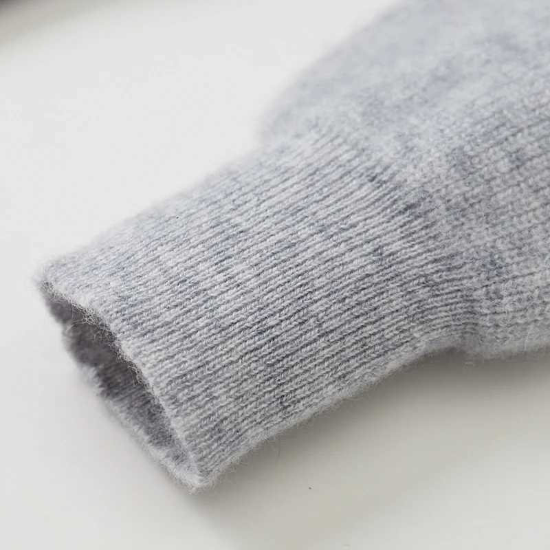 New Air Layer Thick Hoodie 100% Merino Wool Knitted Zipper Open Collar Woolen Sweater Casual Fashion Warm Mens Long Sleeve Autumn/Winter X241228