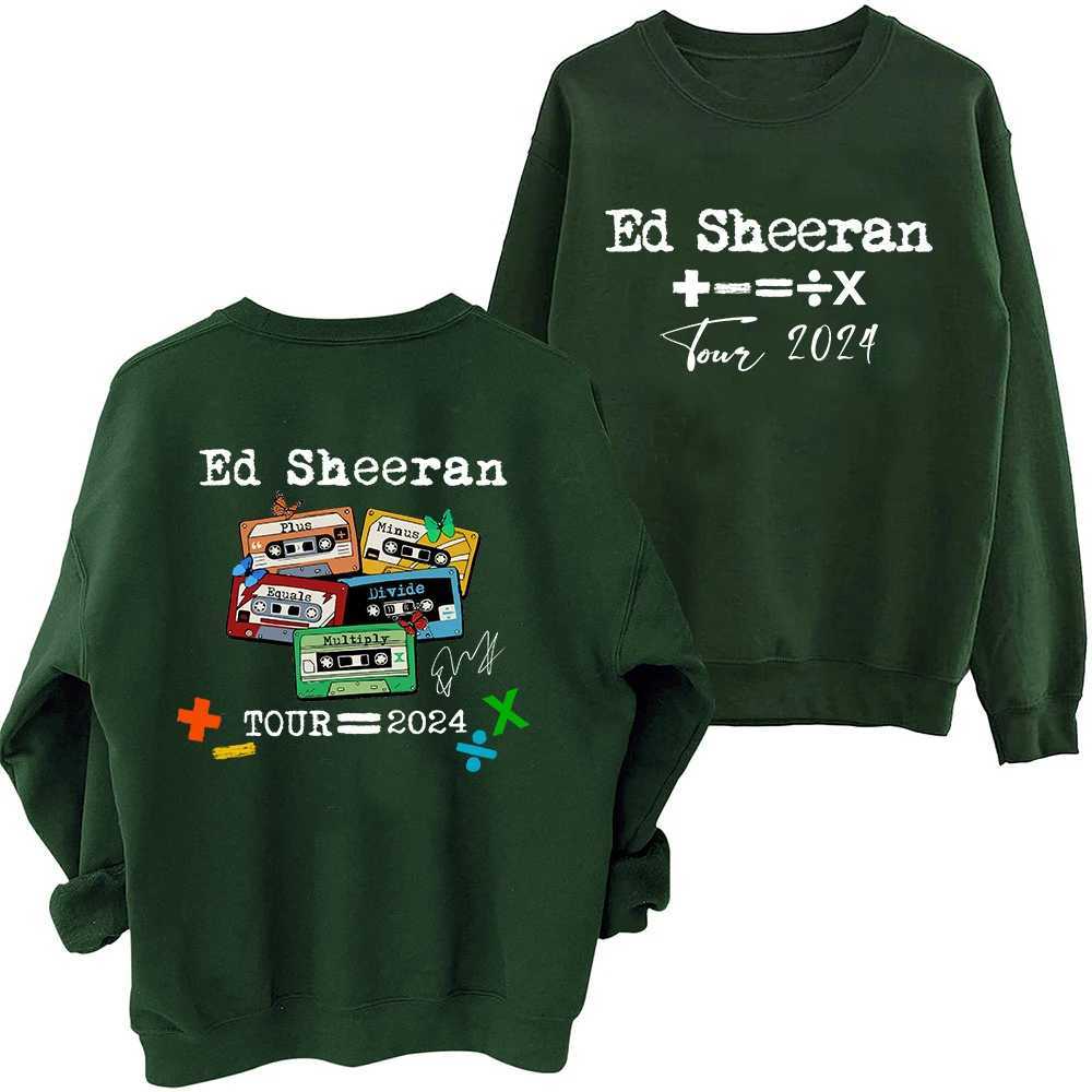 Ed Sheeran Tour 2024 Tapes Sweatshirt Harajuku Round Neck Long Sleeve Oversized Hoodie Fans Gift X241228