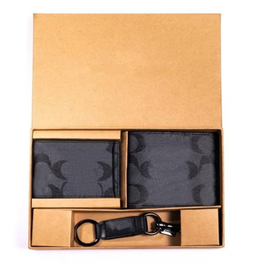 Top Gift boxed wallet luxury men womens wallet designer purse coh cardholder real leater woman handbag mens wallets portafoglio uomo portefeuille porte monnaie