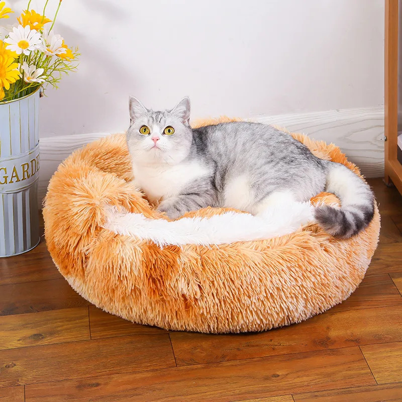 Pet Nest Warm Winter with Cover Pet Pad Anti-Kick with Quilt Dog House Semi-Closed Soft Half Bag Cat Nest Cat Accessories Warm 241225