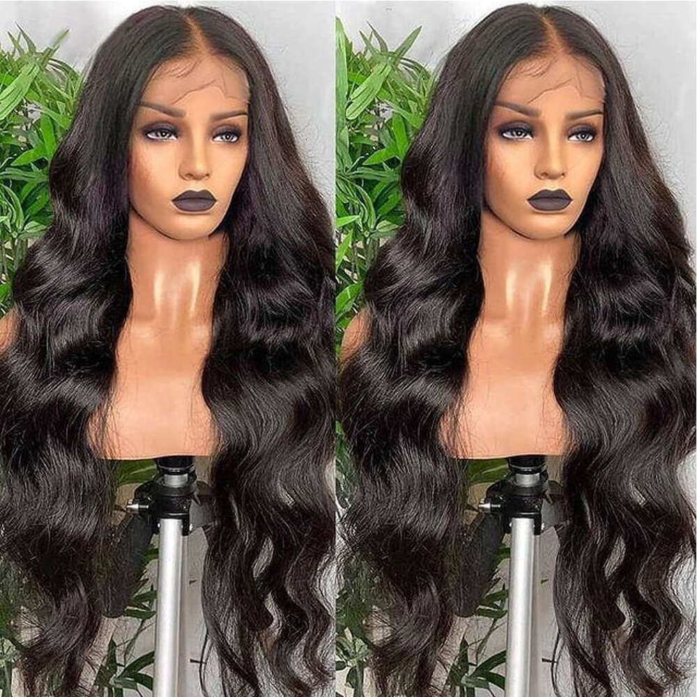 Wig Women's Hand Woven Lace Synthetic Headband 13 * 4 Black Medium Split Long Curly Hair With Big Waves Kq2 Kq2