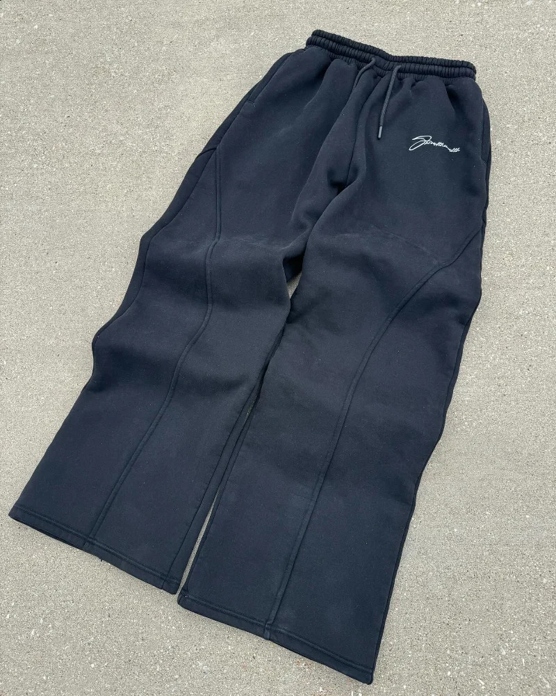 Y2K pants casual fashion couple men and women elastic waist wide leg pants High street trend Harajuku loose sweater 241227