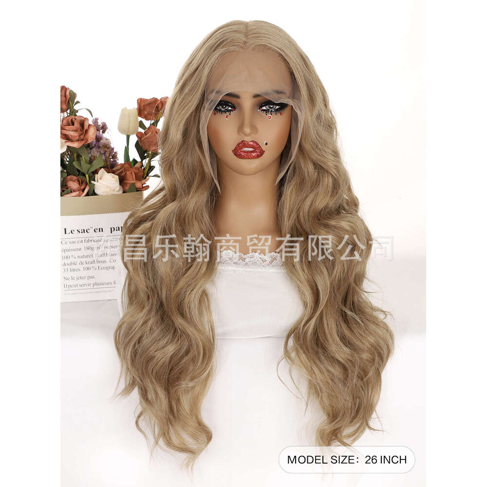 13 * 6 Full Hand Woven Front Lace Wig Headband, High-Temperature Silk And Synthetic Fiber, Big Waves, Bodywavywigs Kq2 Kq2