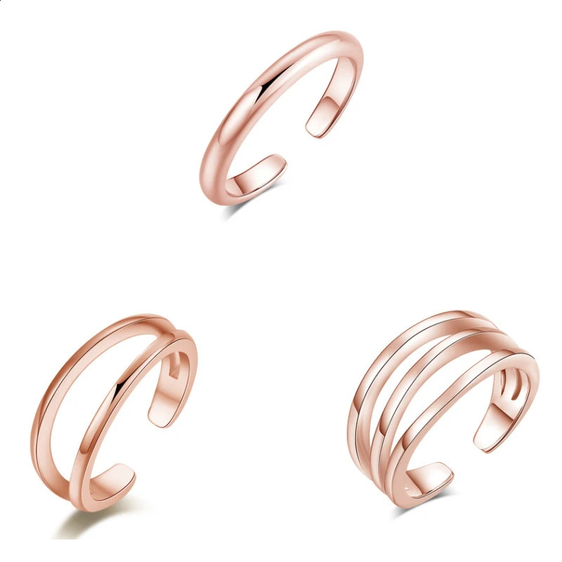 3pcs Adjustable Stainless Steel Toe Rings for Women ThreeColor Sexy Stackable Foot Ring Summer Beach 241225