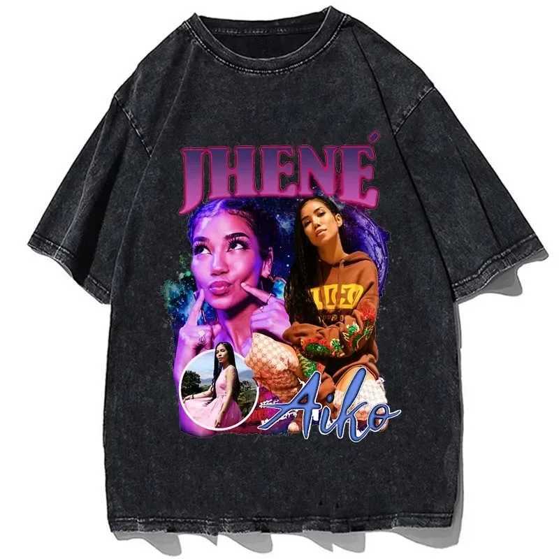 Jhenes Music Aikos Printed T-shirt Summer Short Slip Crew Collar T-shirt Classic Casual Cotton Oversized T-shirt Top X241228