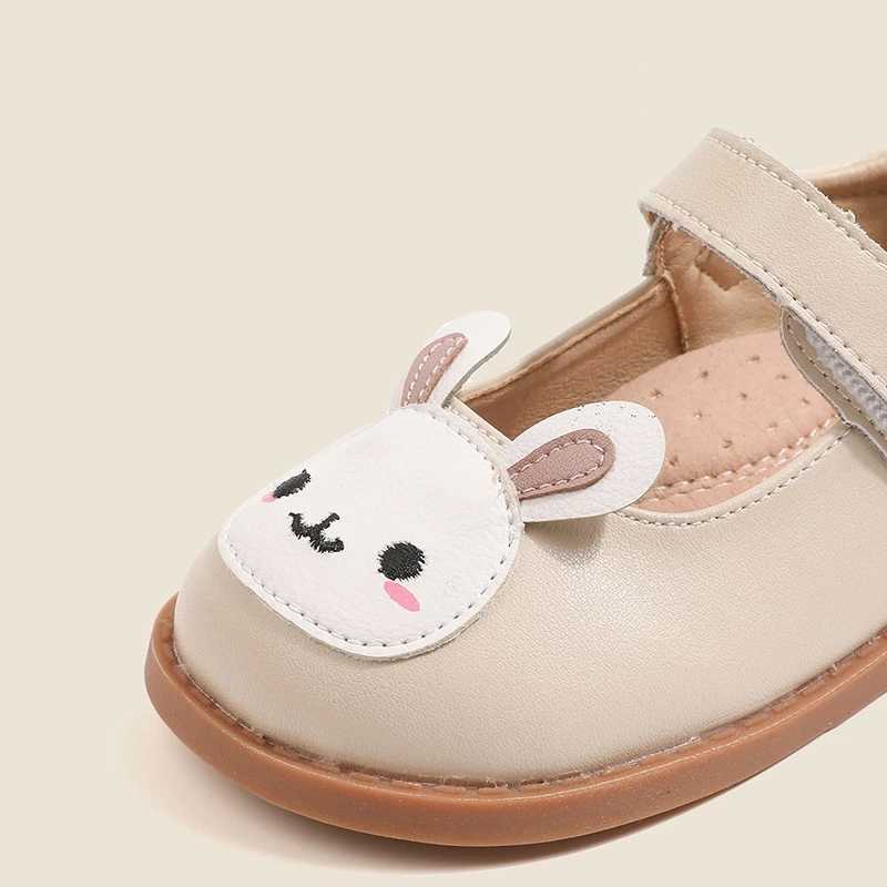 Autumn Genuine Leather Rabbit Carrot Baby Girls Flat Shoes High Qu Arch Insole Little Kids Mary Jane Shoes W241228
