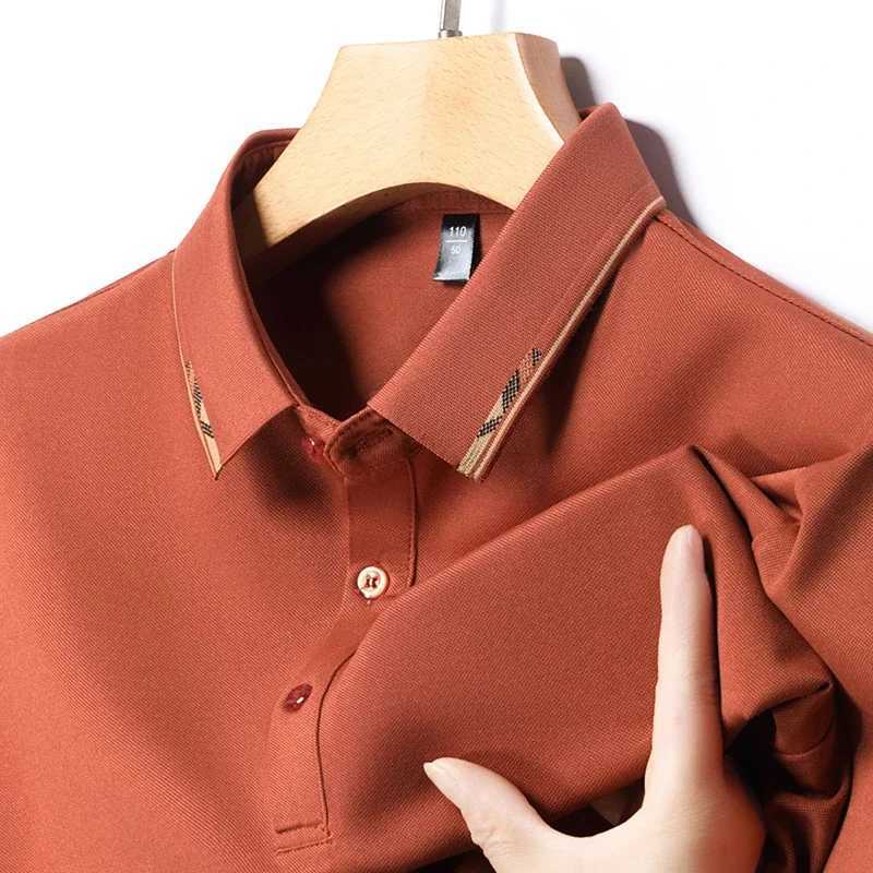 2024 mens solid color cotton business casual shirt shirt summer fashion short sleeved comfortable breathable top X241228