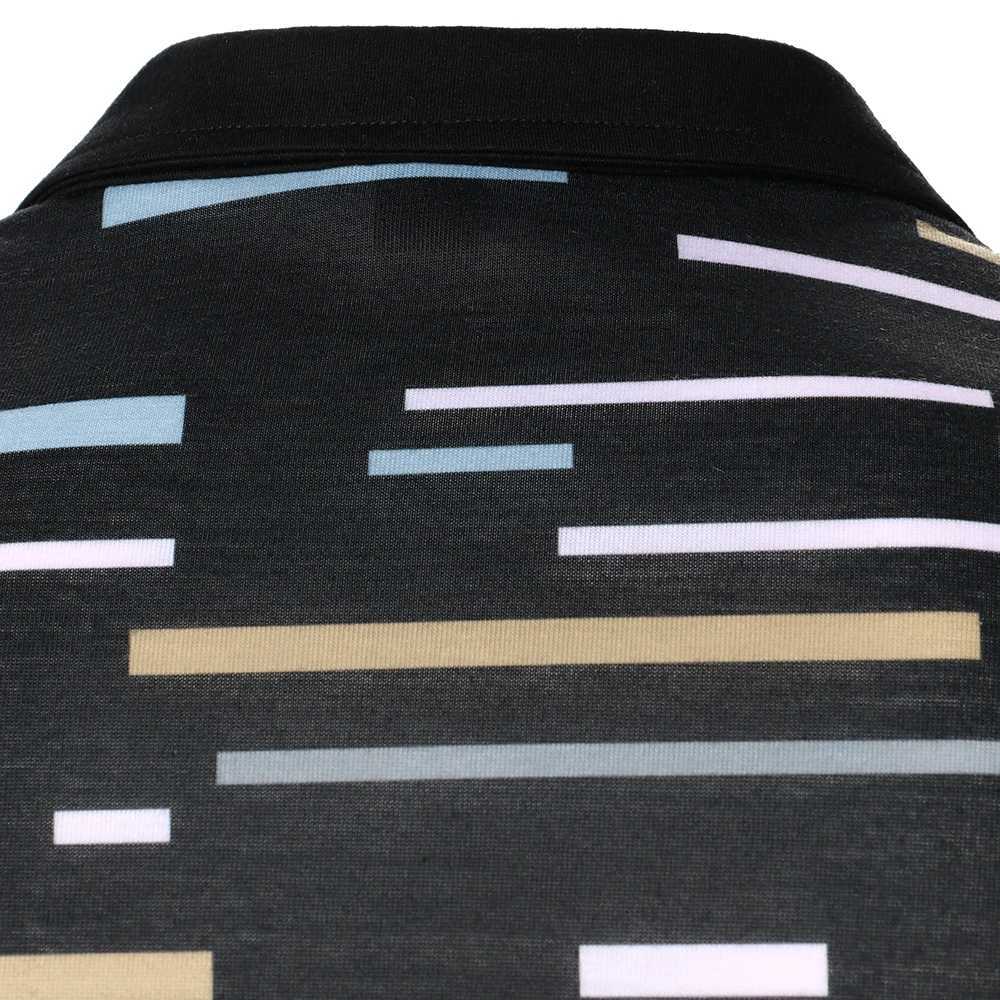 Mens T-Shirt Mens Short Sleeve T-Shirt Color Block Stripe Printed T-Shirt New Charm Mature shirt Casual Fashion Men Lapel Top X241228