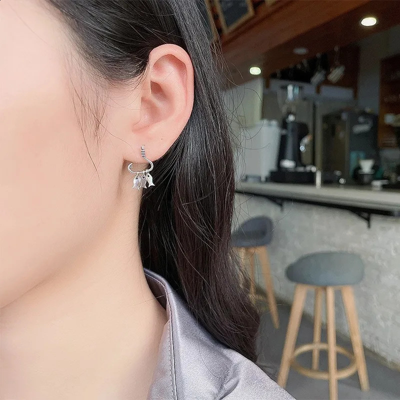 046FR ZFSILVER S925 Silver Korean Fashion Trendy Lovely Creatived Smart Fish Earring Charms Jewelry Girls Women Match-all 241226
