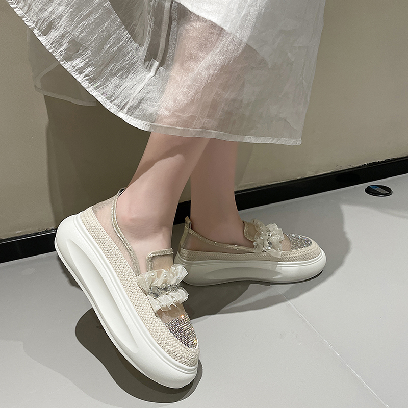 Designer Women's Sports Shoes Luxury Shining Water Diamond Decoration Women's loafers Platform Casual Shoes zapatillas mujer High quality ca