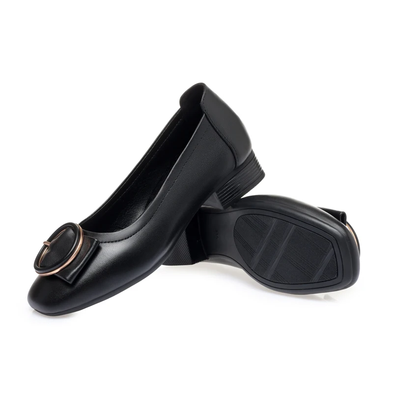 AIYUQI Peas Shoes Women Genuine Leather Women's Spring Shoes Large Size Middle-aged Women's Shoes