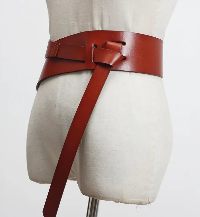 Womens runway fashion genuine leather Cummerbunds female Corsets Waistband Belts decoration wide belt R3097 corset belt 241227
