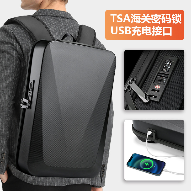 Backpack ABS hard shell men's trendy cool computer office waterproof business travel backpack