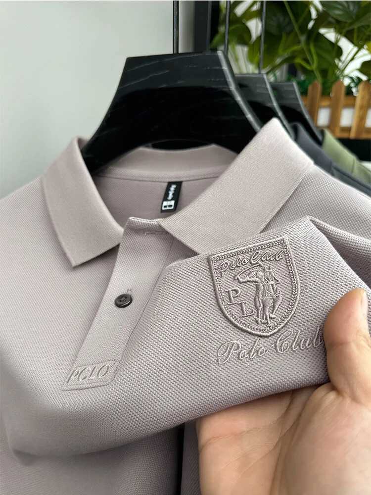 new fashionable short sleeved shirt shirt mens high-end brand embroidered T-shirt summer ice silk breaTHable casual top X241228