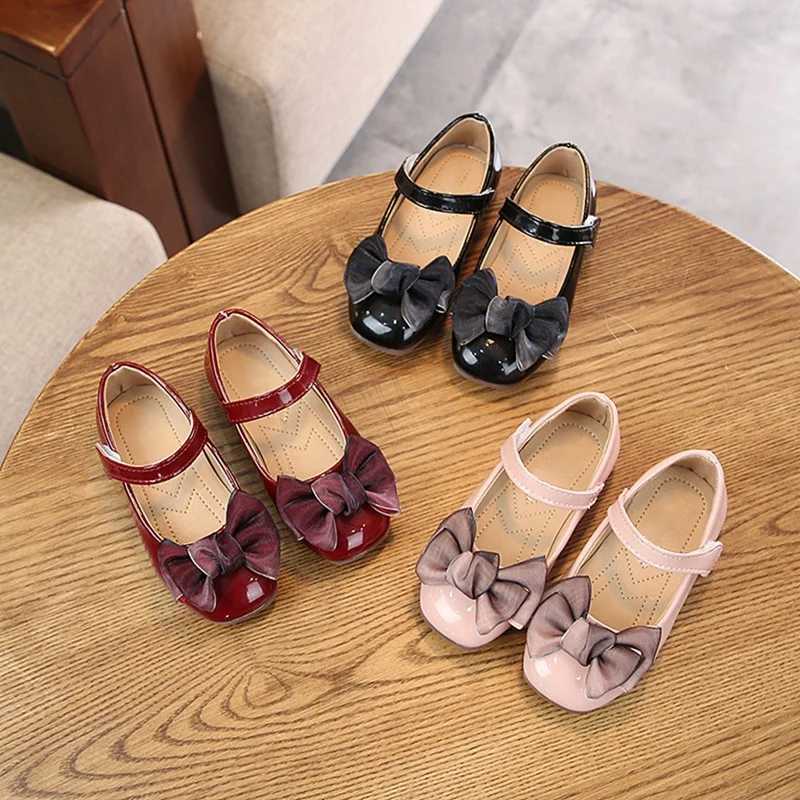 Spring and summer girls fashion sled princess shoes bow flat shoes W241228