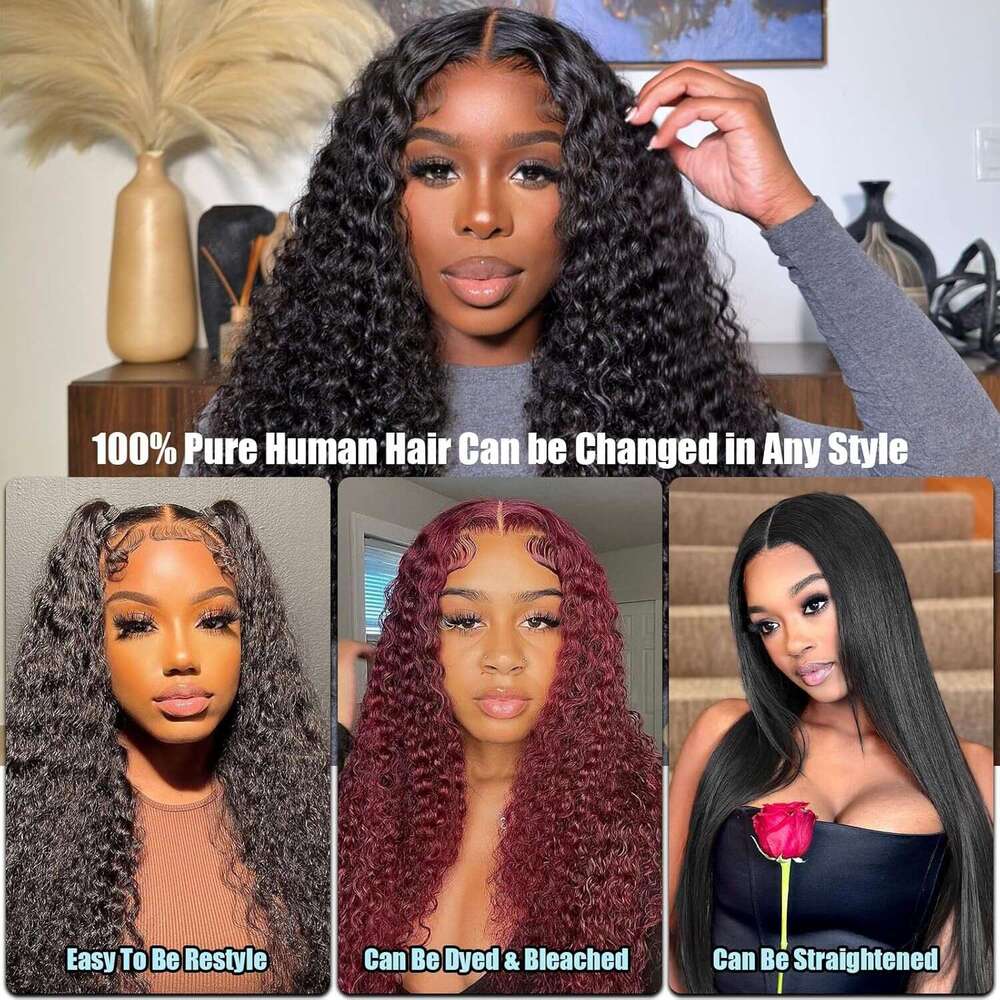 13 * 4 Front Lace Hair Headband, Deep Wave DEEP Real Wig New Product Kq1 Kq1