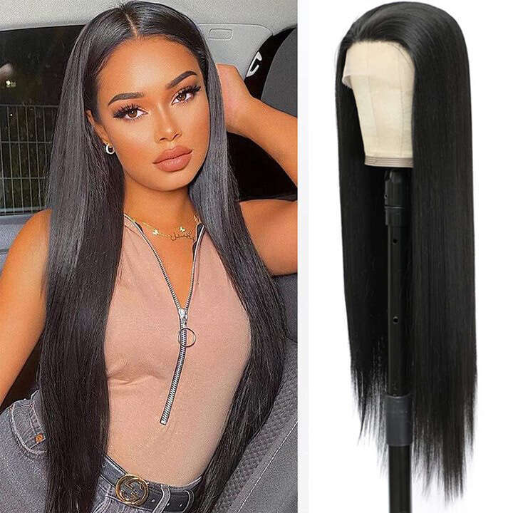 13 * 4T Split Front Long Straight Hair Chemical Fiber Headband Lace Wigs Kq2 Kq2
