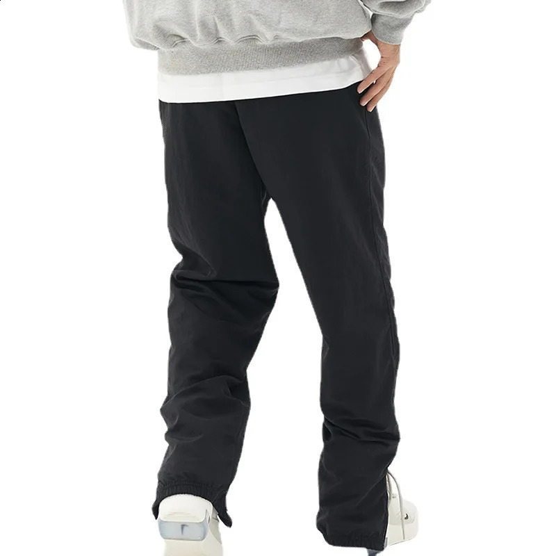 Mens Zippered Leg Casual Pants for Quick Drying Loose Straight Trouser Mens Sports and Fitness Exercise Slow Running Sweatpants Trackpants 241227