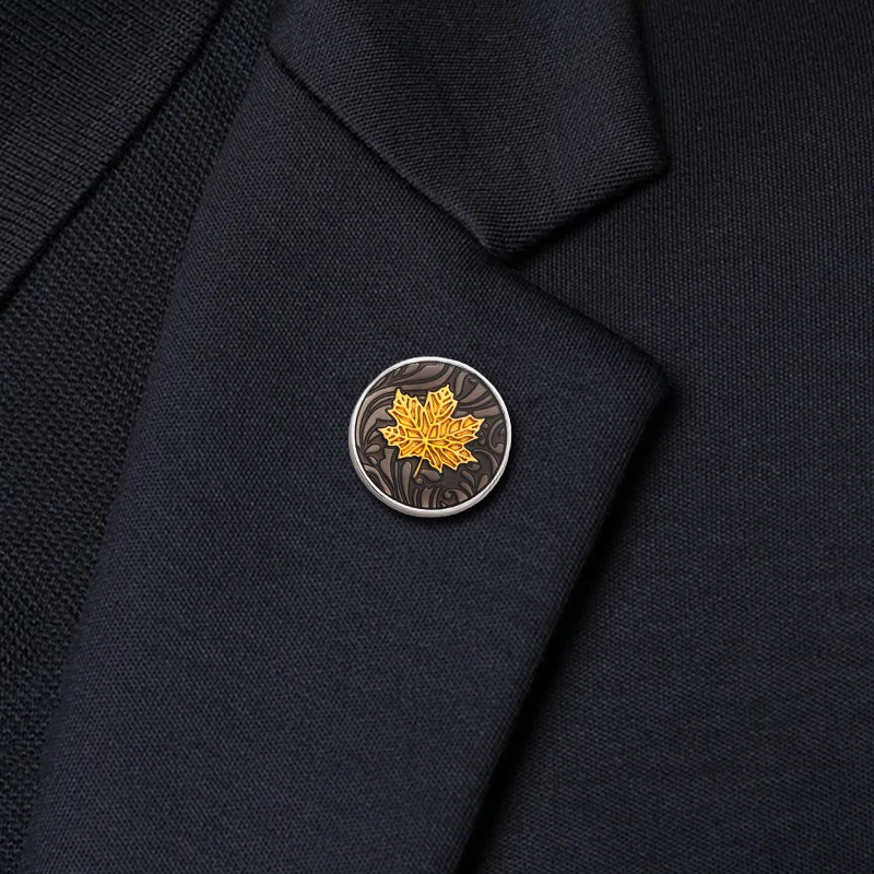 KFLK Fashion Golden Maple Leave Brooch Pins Exquisite Brooches For Mens Costumes Badge Brooch Man Arrive 241227