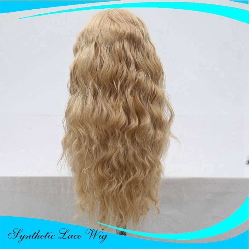 13 * 2.5 Synthetic Lace Wig With Mixed Gold Small Curly And Long Hair Full Head Cover Kq2 Kq2