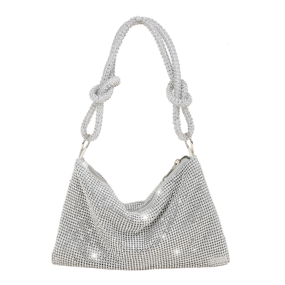 Women Shiny Rhie Dinner Bag New Party Wedding Purses 2023 Full-Dia Ladies Handbag Designer Sparkly Evening Bags