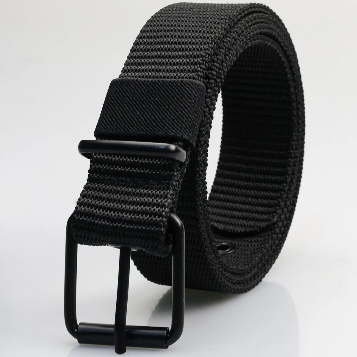 Porous Pin Buckle Canvas Belts Mens Fashion Versatile Belt Student Youth Military Training Extended Denim 241225