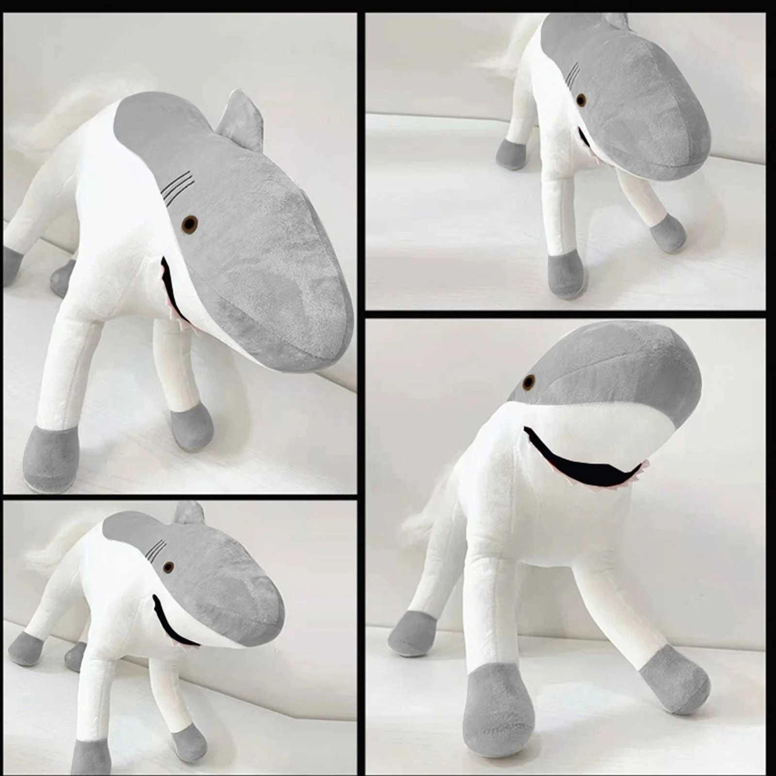 40/50/60cm Shark Horse Soft Stuffed Plush Toy Stuffed Shark Head Horse Body Model Doll Pillow Toy For Kid Children Birthday Gift X241227