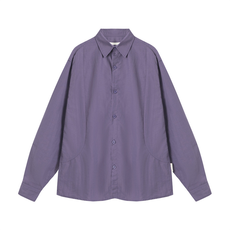 M12272 Men's 2024 retro long-sleeved shirt tops new loose casual shirt
