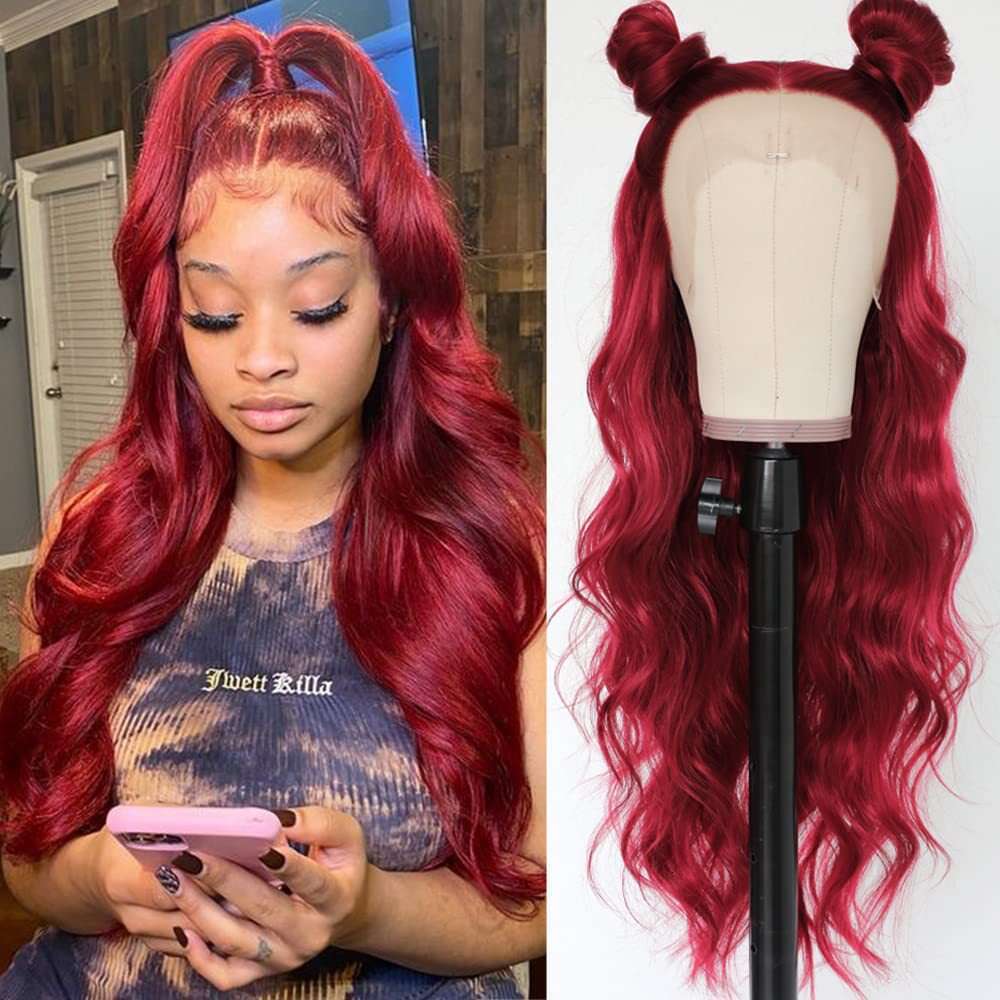 Front Lace For Women In Bury With Large Waves And Long Curly Hair. High Temperature Silk Synthetic Wig Kq2 Kq2