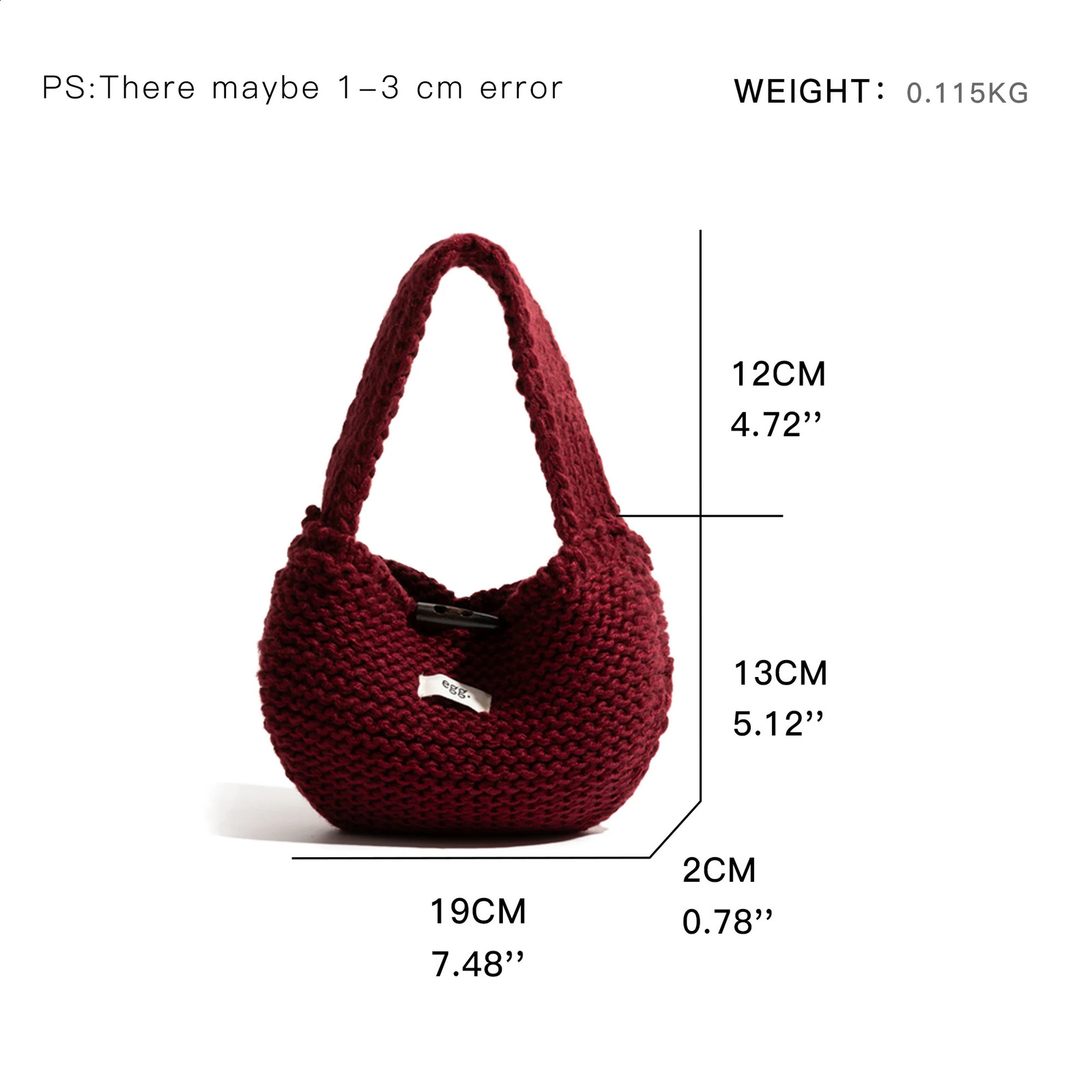 KOKOPEAS Autumn Winter Knitted Small Hobo Handbag Handmade Woven Simple Phone Purse For Womens Stylish Clutch Bag Ladies Pouch 241227