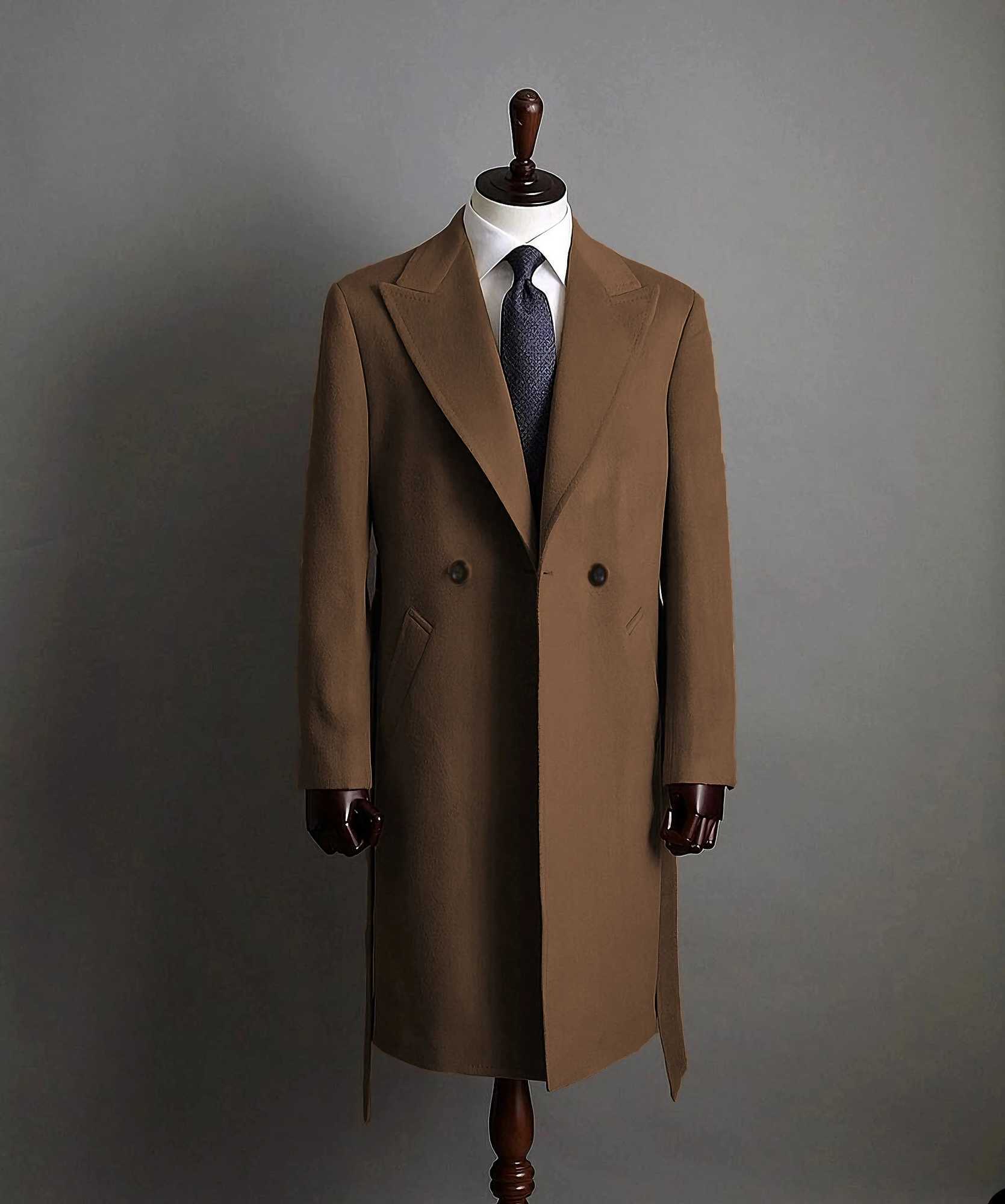 Modern mens trench coat kayak slim fit collar double chest casual long business banquet coat mens coat W241228