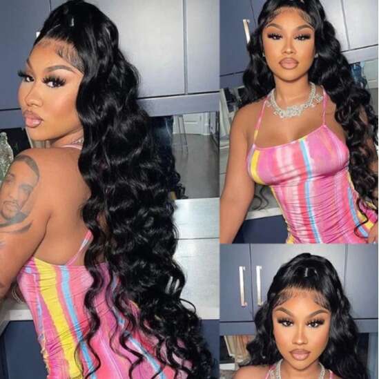 13 * 4 Front Lace Headband Fluffy Wave New Real Wig Long Curly Hair Kq1 Kq1